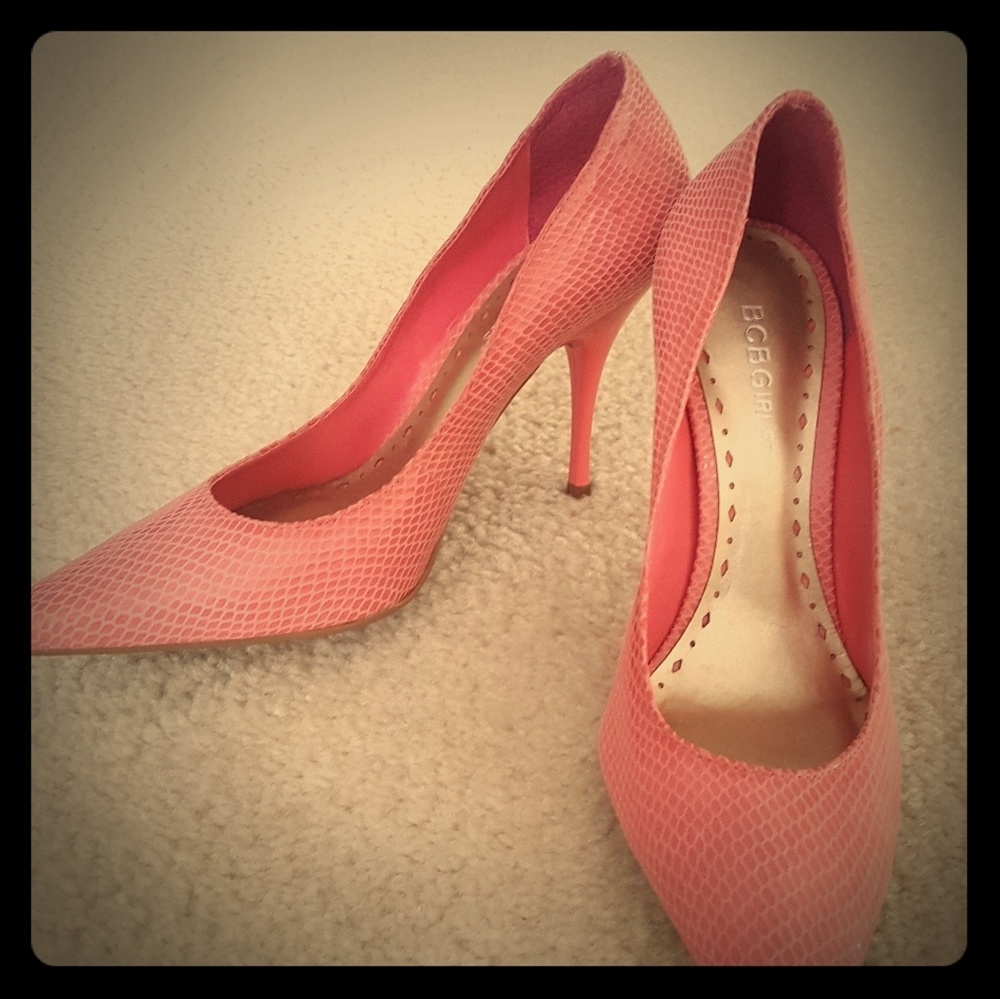 BCBG Pink Leather Heels